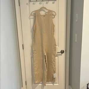 Beige Sleeveless Jumpsuit